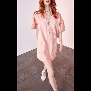 Ulla Johnson Marcelle Lace-Up Shift Dress